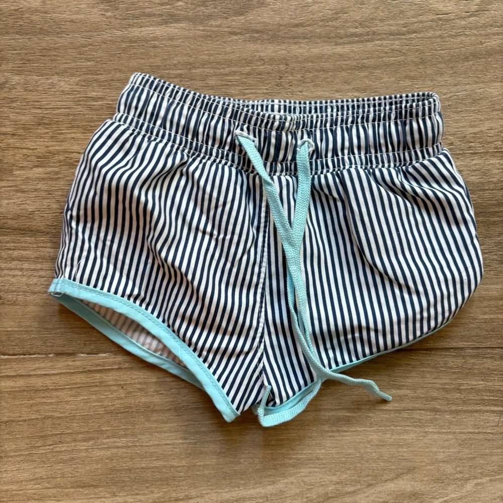 Minnow Striped Boardies with Aqua Accents- Size 1